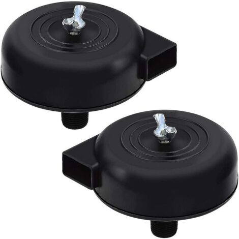 SABIR Filtre de compresseur 2 pièces, compresseur silencieux à filetage mâle 16 mm 3/8pt pour compresseur d'air (noir)