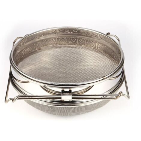 SABIR Filtre de Miel Double, Passoire de Miel Double Couche en Acier Inoxydable Tamis de Miel Portable avec Bras Réglable pour Apiculture Rucher