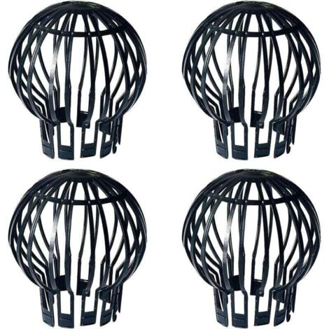 SABIR filtres à gouttière, 4 pièces , protege gouttiere, Fabriqué en plastique, durable, antirouille, drainage lisse, adapté pour gouttière, drainage de toit (noir, 5,7 x 4,9 x 1,7 pouce)