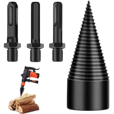 SABIR Forets Outils,Forage bois,Chauffage Bois,Cône de bois,Vis cône,Cône de bois peu,Foret mobile haute,Fendeuse de bois,À Bois Splitter,Foret bois chauffage,Forage pour bois chauffage (42mm),