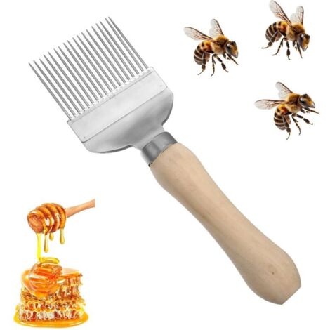 SABIR Fourchette A Miel, Fourchette D'apiculture En Acier Inoxydable Avec Poignée, Racloir À Miel, Pelle À Miel Apiculture, Peigne À Miel, Accessoires Pour Matériel Apicole Outil D'apiculture