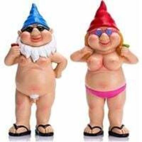 SABIR Funny Garden Gnome Funny Gnome Statue Polyresin Lawn Decor Indoor Outdoor Decor Solid Color (Garden Gnomes Decor)