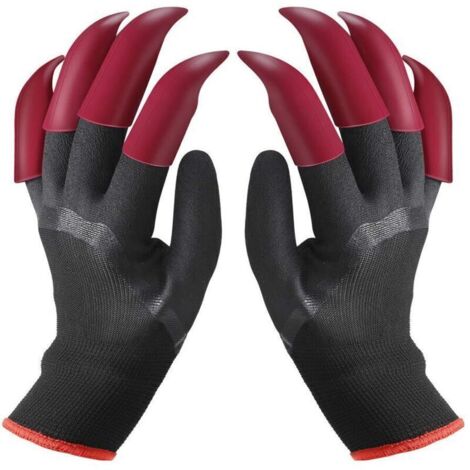 SABIR Gants de Jardin avec Griffes Imperméables Gants de Génie Jardinage pour Creuser une Plantation la Ferme des Gants de Travail avec 8 Griffes pour le Jardin
