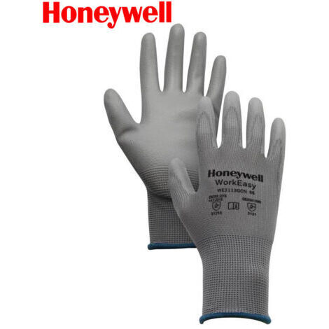 SABIR Gants de Travail, 10 Paires, Gant Tricoté sans Couture, Paume et Doigt Enduit PU, Excellente Adhérence, Gants Protections, Entreposage, Logistique, Assemblage, M