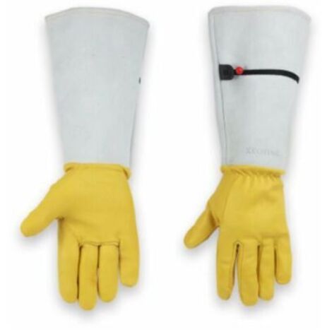 SABIR Gants Jardinage Femme/ Homme Longs, Gants De Jardinage Cuir, Gants De Jardinage résistants aux épines, Gants De Jardinage Avec Protection De L'avant-bras Pour Désherbage, Cueillette, Taille-L