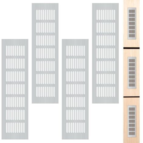 SABIR Grille de Ventilation, Grille d'aeration Rectangulaire pour Armoires Portes Armoires à Chaussures et Grille d'aération Aluminium Aide vos Meubles à Ventiler, Grille d'évacuation d'air (830cm 4 P
