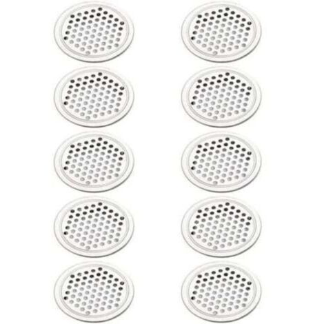 SABIR Grille de ventilation ronde en acier inoxydable, grille de ventilation circulaire pour armoire, grille d'extraction pour meubles de cuisine, fentes de ventilation (53 mm)