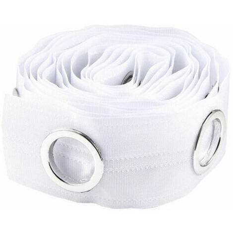 SABIR Grommet Ruban Rideau À Oeillets Bande De Garniture des Rideaux Grommet Haut Ruban Pleat Crochet Rideau Accessoires, 5m Blanc， BLOW