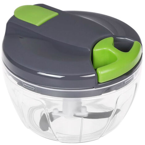 SABIR Hachoir Oignon Manuel,Coupe ail,Coupe Legumes Hacheur Manuel 5 Secondes,Hacher les Oignons Achoire Manuelle,Mixeur,Eminceur,Découpe-Decoupe-Écrase ail,Gingembre en Acier Inoxydable,sans électric