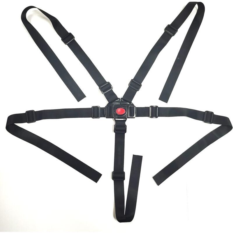 SABIR Harnais de Sécurité pour Bébé,5 Points Bébé Ceintures Réglable Sangle de Sécurité pour Poussette Universel Chaise Haute Enfants Noir