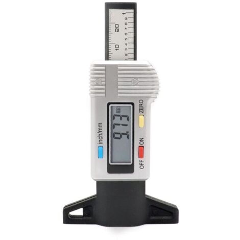 SABIR Jauge de Profondeur Numérique de Pneu Jauge Caliper LCD 0-25.4mm de Profondeur Numérique des Pneus Gauge pour Auto Moto Vans Camions (Argent)