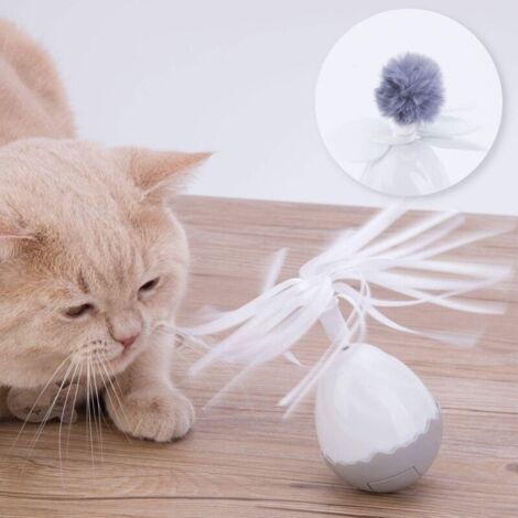 SABIR Jouet pour chat interactif, jouet électronique chat intelligent Jouet auto-rotative à 360 degrés jouet balle Drôle Chaser pour chatons (Piles Incluses)