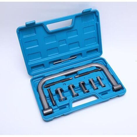 SABIR Kit de compresseur de ressort de soupape portable, 10 pièces,ensemble d'outils de réparation automobile, outil de compression de valve de serrage universel pour voitures, motos, camionnettes
