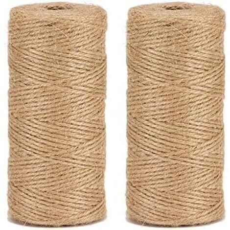 SABIR La cordeline Ficelle Jute Naturel Ø1.5mm ±100m, manuelles, Naturelle, trois brins,200m(Lot de 2)