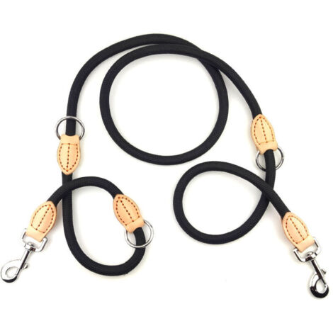 SABIR Laisse pour Chien,Laisse Reglable Chien,1Pièce Laisse Corde Chien pour Chiens Petits,Moyens,Grands Laisse Multiposition Chien -1,0CM de Diamètre x210CM-Noi