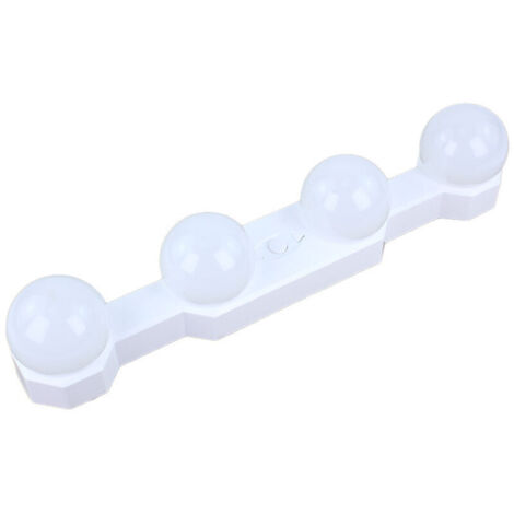 SABIR Lampe Coiffeuse Maquillage Rechargeable avec Interrupteur, LED Miroir Coiffeuse sans Fil, 4x Ampoule LED Style Hollywood, 3 Couleurs et 5 Luminosité Réglables, Éclairage pour Miroir de Chambre