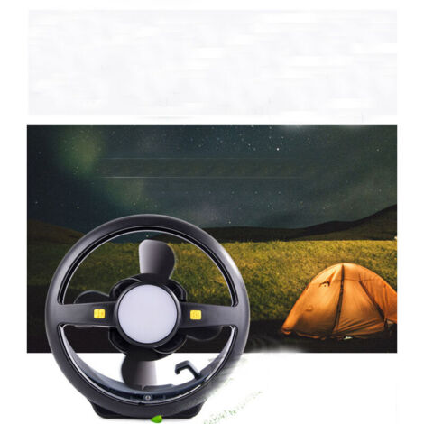 SABIR Lampe de camping LED avec ventilateur, lampe de camping rechargeable USB pour extérieur, camping, bureau, barbecue. Taille du produit : 221222cm-1
