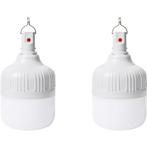SABIR Lampe de camping, lot de 2 lanternes de camping avec 5000 lumens 5 modes d'éclairage, lampes rechargeables LED 60 W à intensité variable alimentées par piles, ampoule portable pour camping d'u