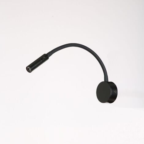 SABIR Lampe de lecture noire, lampe à col de cygne flexible LED 3W 3000K lampe de lecture murale 240V avec interrupteur pour chambre salon intérieur salon
