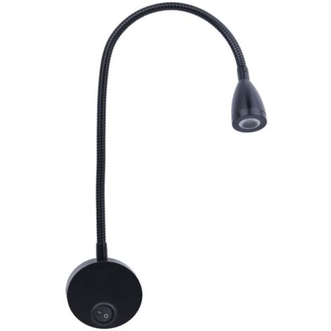 SABIR Lampe de lecture,lampe à LED avec col de cygne en aluminium lampe Chevet Murale pour chambre bureau blanc chaud,100-200LM/3000K/3W/110-220V-LED,angle d'émission de lumière:30 °,longueur:28cm (n