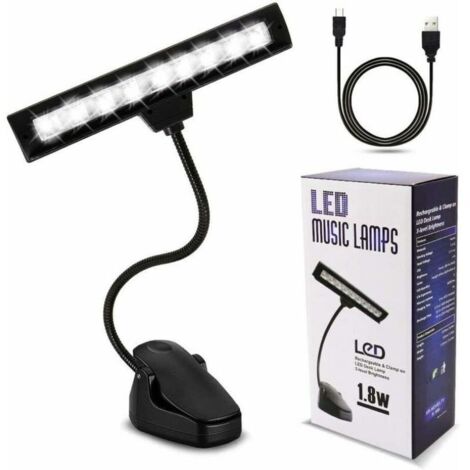 SABIR Lampe de pupitre 3 températures de couleur 9 modes dimmables Lampe de chevet piano DJ Câble de charge USB