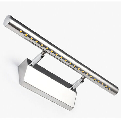 SABIR Lampe Salle de Bain Mirroir LED 5W 40cm Applique Murale Lumière Tableau Étanche IP44 Réglable 180°avec Interrupteur en Acier Inoxydable Éclairage Décoration Meuble WC Toilette Maquillage [Class