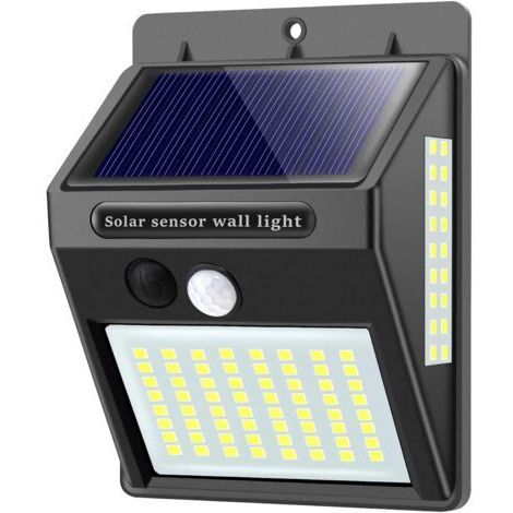 SABIR Lampes solaires pour extérieur avec détecteur de mouvement,haute qualité 100LED-1000Lumen lumière solaire extérieure 1200mAh applique murale étanche solaire Led détecteur pour jardin-1 pièce