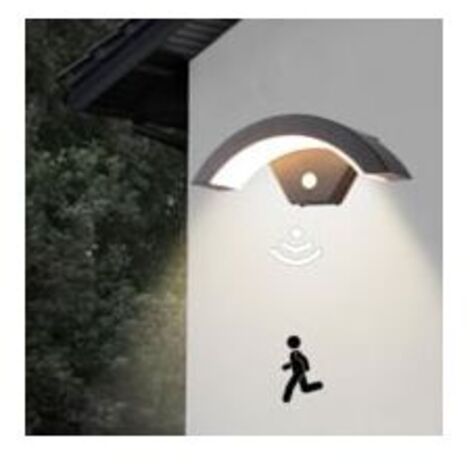 SABIR LED Applique Murale, 18W Applique Exterieur/Intérieur LED avec Détecteur de Mouvement, Lampe murale avec LED Panneau, IP65 Éclairage Lampe Moderne pour Entrée Jardin, 3000K