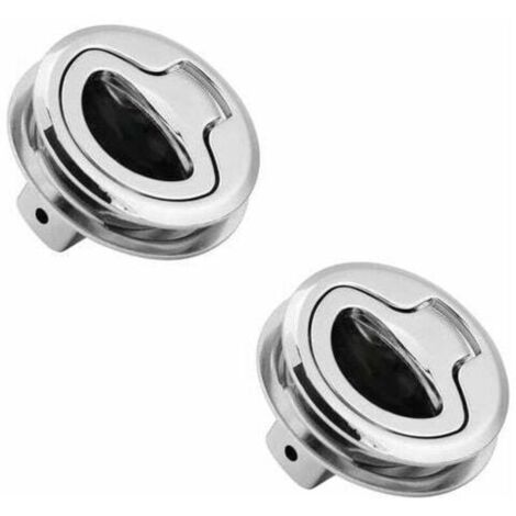 SABIR Loquet de trappe, 2 pièces loquet de trappe affleurant, trappe de bateau, poignée de trappe affleurante, poignée de levage affleurante argent