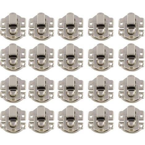 SABIR Loquet et targette en fer avec finition laiton antique – 400 vis incluses – Pour boîtes à bijoux et rangement vintage – Installation rapide