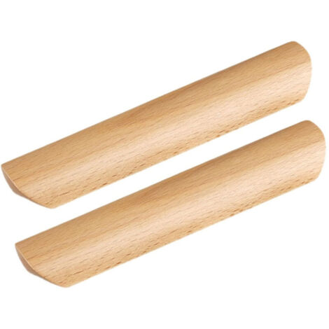SABIR Lot de 10 poignées métal même en bois Poignee pour meuble à tirairs avec vis 128 mm d'entraxe