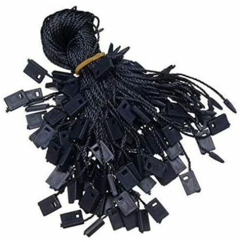 SABIR Lot de 1000 attaches en nylon pour étiquettes, vêtements, bagages, bijoux 18cm (Noir)