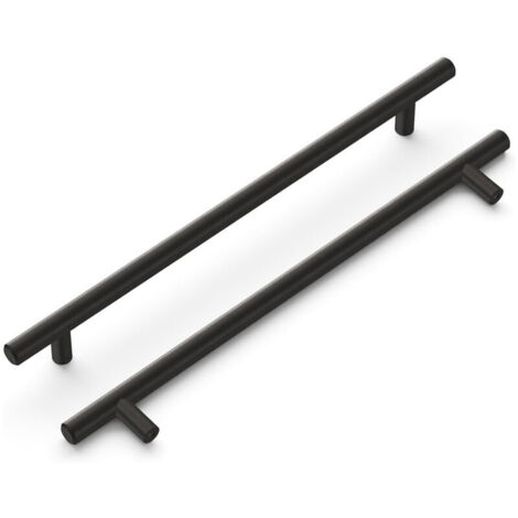 SABIR Lot de 15 poignées d'armoire de cuisine 160 mm Poignées de porte de cuisine noires Poignées d'armoire de cuisine noires Poignées d'armoire de cuisine Interaxis 160 mm avec finition mate en acier