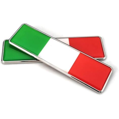 SABIR Lot de 2 autocollants avec logo drapeau italien pour pare-chocs avant, vitre latérale, coffre, hayon, 104,5 x 30 mm