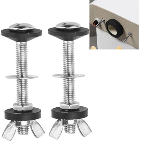 SABIR – Lot de 2 boulons de réservoir WC en acier inoxydable 304 – Fixation standard 74168mm – Résistant à la corrosion – Installation facile