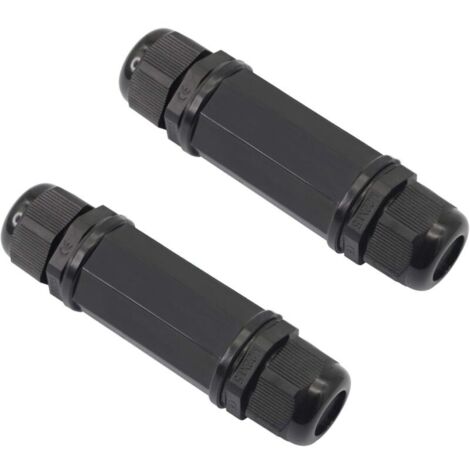 SABIR Lot de 2 connecteurs RJ45 étanches - Coupleur Ethernet extérieur blindé RJ45 femelle vers femelle - Adaptateur d'extension réseau LAN IP67 pour Cat5/5e/6 8P8C