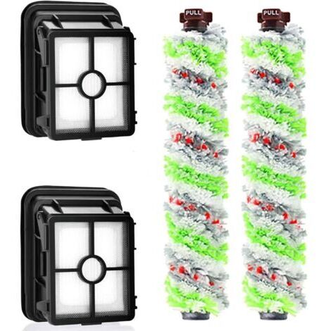SABIR Lot de 2 filtres de Rechange et 2 Rouleaux de Brosse Multifonction pour Animal Domestique Bissell Crosswave 3 en 1 pour aspirateur Bissell CrossWave 1866 1785 2052 1713