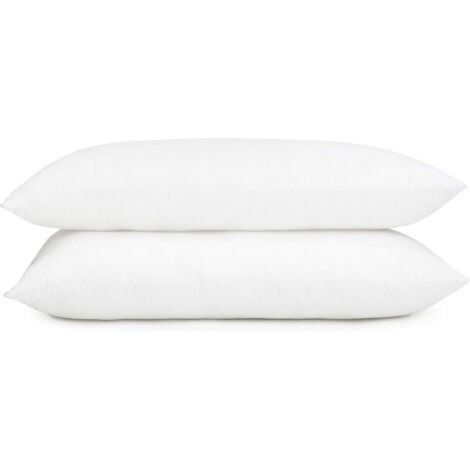 SABIR Lot de 2 oreillers en microfibre doux et lavables avec rembourrage supplémentaire (blanc, 45 x 70 cm)