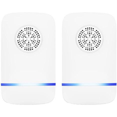 SABIR Lot De 2 Répulsif Ultrason Rongeur Souris Et Rats, Intérieur Répulsif Électronique Insectes - Anti Cafards, Anti Souris, Anti Rat - Barrage Aux Insectes - 100%Safe