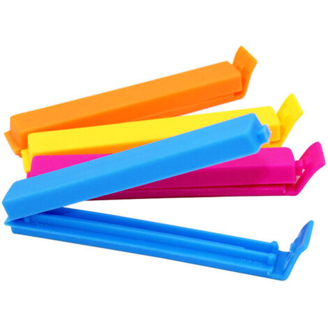 SABIR Lot de 20 Clips de Fermeture pour Sachets,11 cm,Couleur aléatoire，Plastique,