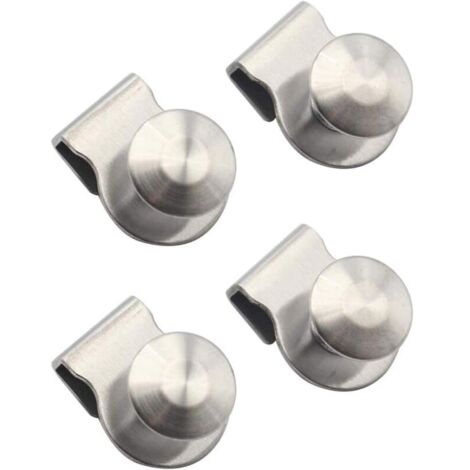 SABIR Lot de 4 Poignée de Porte en Verre en Acier Inoxydable Boutons de Porte en Verre à Clipper 5-6mm Tiroir Poignée pour La Maison Le Bureau La Vitrine Et Les Accessoires De Porte De Meuble