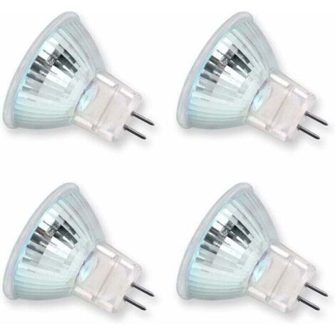 SABIR Lot de 4 Spots LED MR11 GU4 2W Blanc Froid 6000K 200LM Équivalent Halogène 10W-20V AC/DC 12V-24V Enc