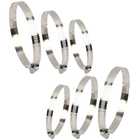 SABIR Lot De 6 Collier De Serrage Tuyau Réglable En Inox Serre-Joints À Tuyau Clips 91-165 Mm Colliers De Serrage Assortiment De 3 Tailles Hose Clamp Pour Applications Automobiles Et Mécaniques