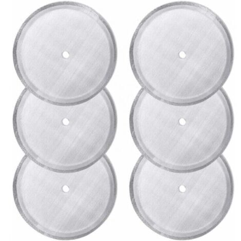 SABIR Lot de 6 filtres de rechange pour cafetière à piston, réutilisables en acier inoxydable, pour cafetières à piston universelles de 350 ml.