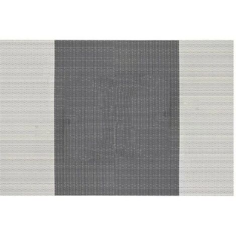 SABIR Lot de 6 Sets de Table lavables PVC Antidérapant Respectueux de l'environnement , 30 x 45 cm - Rayé Gris