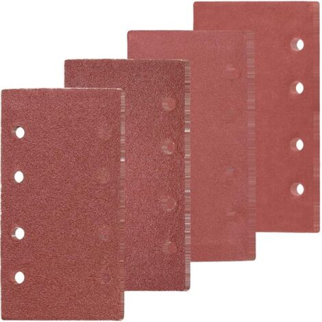 SABIR Lot de 60 Feuilles Abrasives de Verre, Papier de Ponçage avec 5 Trous 6 x 40/60/80/100/120/180/240/320/400/800 Idéal pour Poncer/Polir/Dérouiller