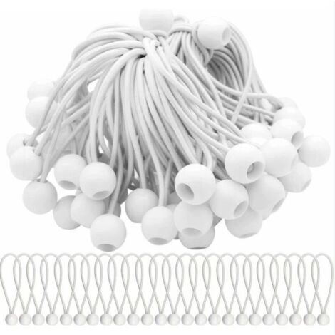 SABIR Lot de 75 Tendeur Elastique Cordons Élastiques avec Boules Sandow Elastique Boules Elastiques pour chapiteaux, tentes, bannières et bâches