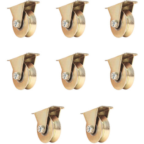 SABIR Lot de 8 Poulie de levage - Roulette de levage en V- Forte capacité de charge - En acier épais - Silencieuse - Revêtement de peinture inoxydable - Pour cordes machines industrielles
