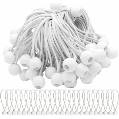 SABIR Lot de40 Tendeur Elastique Cordons Élastiques avec Boules Sandow Elastique Boules Elastiques pour chapiteaux, tentes, bannières et bâches