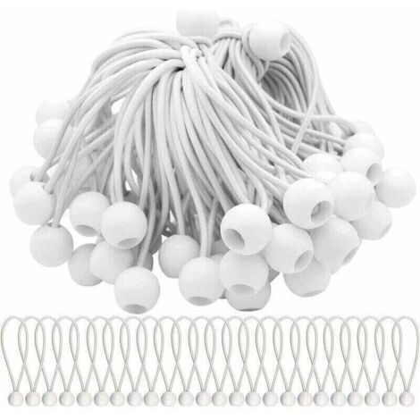 SABIR Lot de40 Tendeur Elastique Cordons Élastiques avec Boules Sandow Elastique Boules Elastiques pour chapiteaux, tentes, bannières et bâches - RWTendeur sandow..